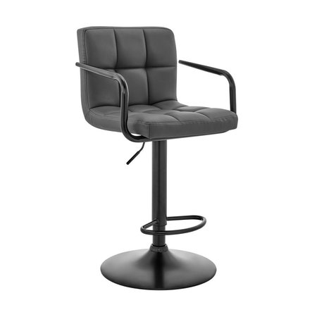 ARMEN LIVING Armen Living LCLABABLGR Laurant Adjustable Gray Faux Leather Swivel Bar Stool LCLABABLGR